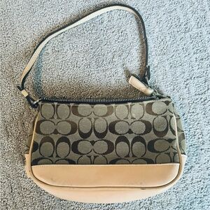 Coach Signature Brown and Cream Purse